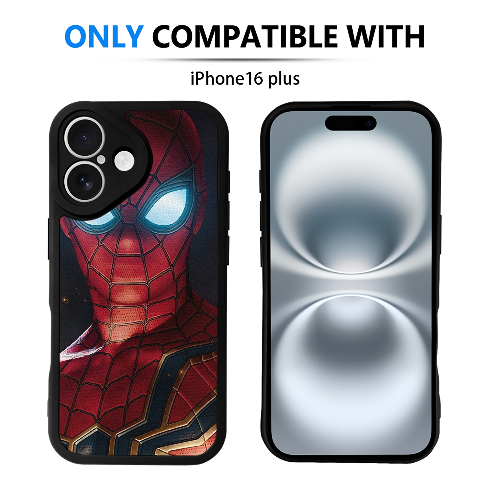 （画像用） Spider Man スパイダーマン 【iPhone 16シリーズ対応】シリコンスマホケース（レザー調） 材質：シリコン